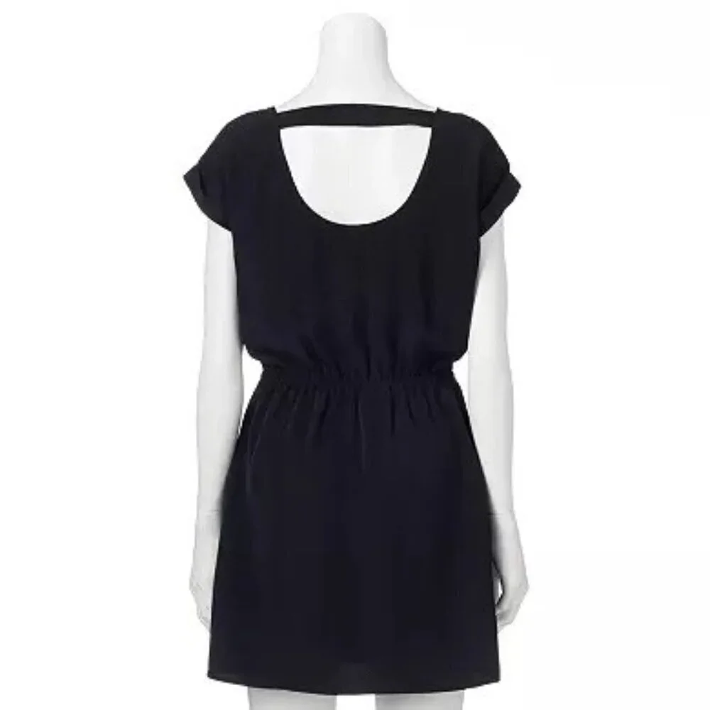 black candies dress Satin Halter Keyhole Mini Dress main image 0